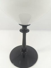 Vintage Fostoria Black & White Wine Glass Barware 7″ Tall