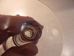 LIBBEY ROCK SHARPE GLASS RALEIGH PATTERN WINE STEM SIGNED 5″