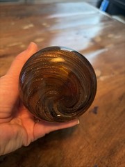 MCM Amber Swirl Glass Heavy 6 In
