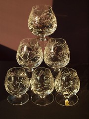 Nachtmann Decor 124 Lead Crystal Brandy Snifters / Cognac Glasses