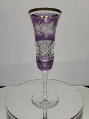 Champagne Flute Glass 7-1/2″ Crystal Ebeling & Reuss Marchioness Amethyst Purple
