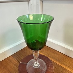 Green by Cristal D’Arques Durand w/Clear Stem Vintage