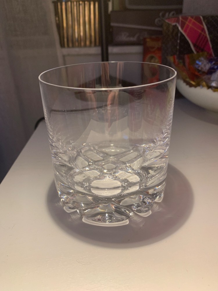 Set of 2 Orrefors Sweden Erik Old Fashioned Crystal Whiskey Glasses
