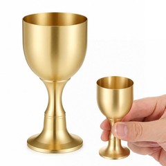 Gold Chalice Goblet, 30ml Mini Wine Goblet Communion Cups Vintage Wine Glasse…