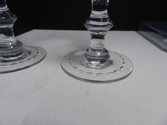 zzx5-a LOT 2 CUT CRYSTAL WATER GLASSES STEMS 6 1/2″ H