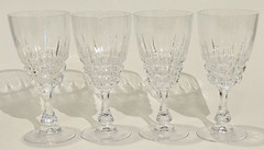 Set/4 Vintage Cristal D’Arques-Durand POMPADOUR Crystal Wine Goblet Glass 6.75″