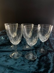 5 Cristal D’Arques-Durand DIAMANT Glass Water Goblets 24% Lead Crystal 6 3/4″