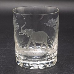 CRACK – Queen Lace Crystal «Kenyan African» Elephant 10 OZ Tumbler -3 7/8″ #G