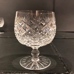 Justin Tharaud Crystal Diamond & Fan pattern 4 3/4″ Punch Glass/Champagne/Sherbe
