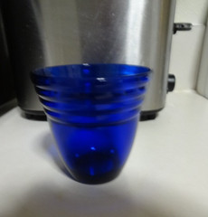 Vintage Hand Blown Cobalt Blue Glass Tumbler