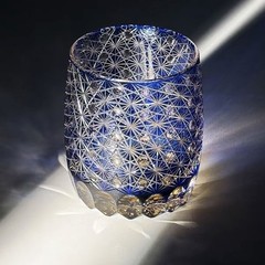 Whisky Glass Tumbler Japanese Style Edo Kiriko Glass Hand Cut To Clear11oz/330ML