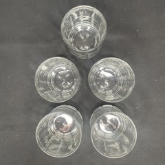 Vintage set of 5 Anchor Hocking Manchester Tartan Old Fashioned Whiskey Glasses