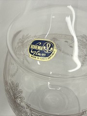 VINTAGE BOHEMIA GLASS BEDSIDE DECANTER SET/CZECH REPUBLIC 9 1/2”