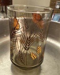 Vintage Libbey Juice Glass Monarch Butterfly Wheat Smokey Repl Glass 3.75″ Retro