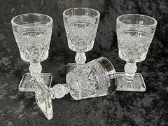 Set of 4 Imperial Crystal/Clear Ball Stem CAPE COD Wine Glasses