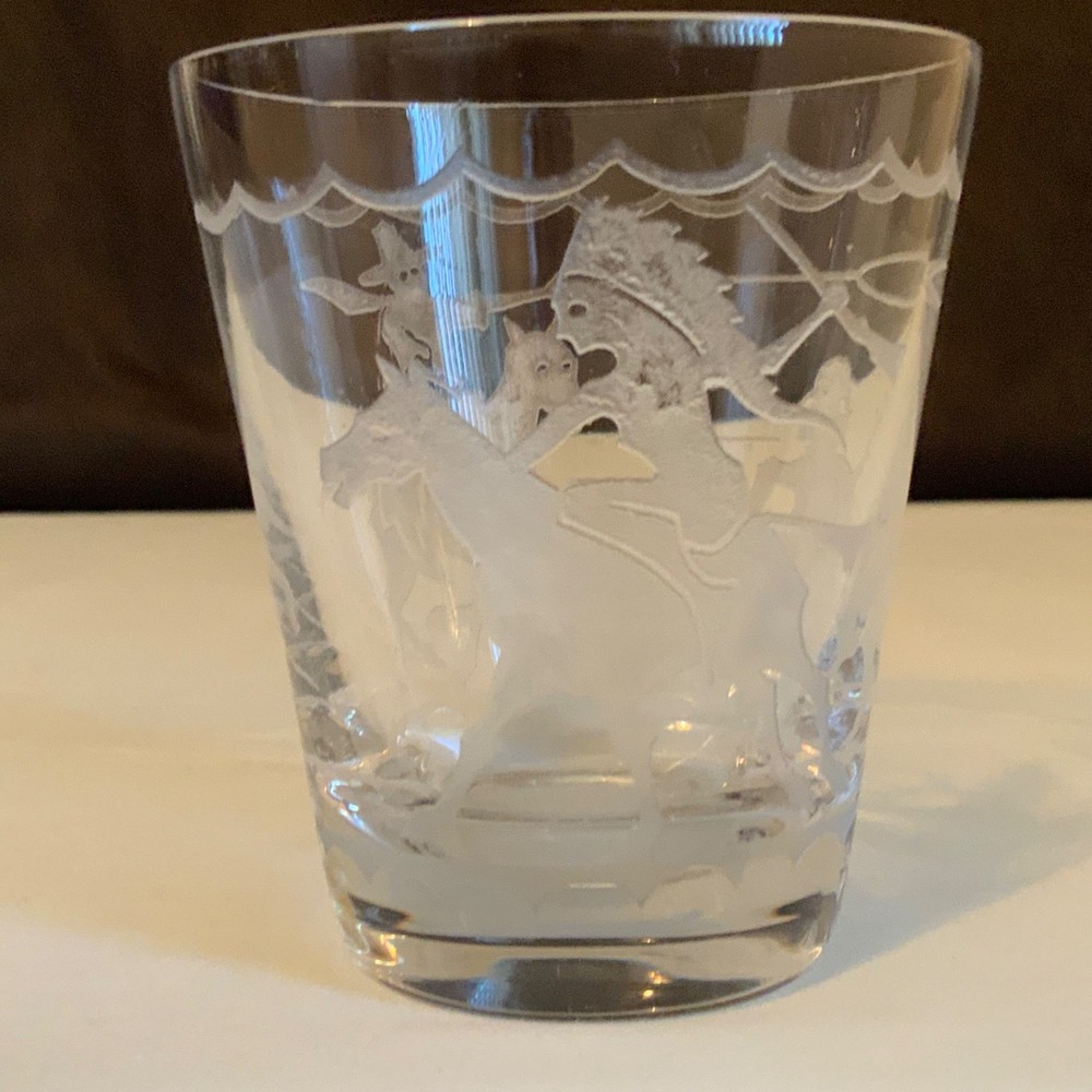 Rare Heisey 2401 Oakwood 8 Oz Tumbler No. 476 Circus Western Scene Etch