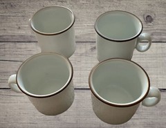 VTG Dansk Designs Mug Set 8 Piece Cup Saucer Epoch Brown Norway Swedish MCM EUC