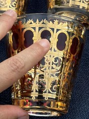 VINTAGE 22 KARAT GOLD 8 CULVAR GLASSES Moorish design