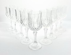Cristal d’Arques “Longchamp” Set of 9 Crystal Wine Glasses 6 1/2” 6oz