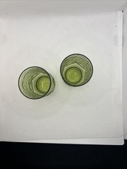 Heritage Hill Green Avocado by Anchor Hocking Glasses Set of 2 Juice Glasses 4”