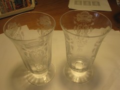 Tiffin Franciscan Flanders Clear Footed Glasses, Set of 2, Optic Flawed