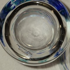 Vintage Old 1930s Ocean Crystal Cut Fish Design Tumbler Whiskey Glasses