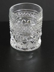 Toothpick Holder Achor Hocking Wexford Clear Glass Diamond Design Starburst 2.5″