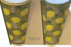 Rakle. Set of 4 Lemon Tumblers Highball Glasses. NEW. Turkey.
