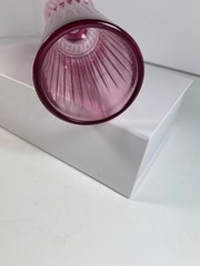 Vintage Pink Champagne Flutes Set of 2 Ribbed Glass Toasting Glasses Romantic