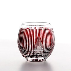 Round Hand Blown Red Crystal Double Old Fashioned Solid Whiskey Glass 240ml