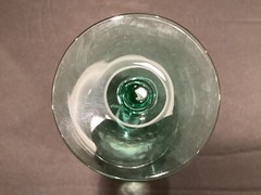 Central Glass Harding Green and Crystal 7 1/2″ Water Goblet (7 available)