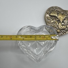 Vintage Royal Brierley Crystal Heart Shaped Trinket Box Signed