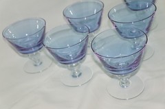 Doyen Royal Ice Blue/Wisteria (6) Champagne or Sherbet Glasses, 4″