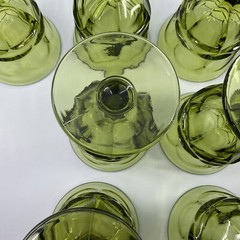 Set of 8 Fostoria Argus Avacodo Green Water Goblets W/ Henry Ford Museum