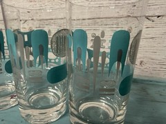 Vintage Anchor Hocking Blue Heaven Tumblers Xs 3 NICE
