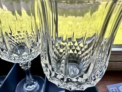 Cristal d’Arques Glasses Longchamp Crystal Wine Water Glasses 5.75oz 4 Piece VTG