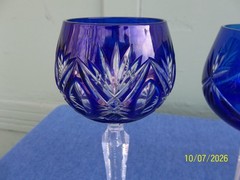 Lot of 4 Nachtmann Schliff Schleuder Cut to Clear 7 1/2″ Tall Hock Wine Glasses