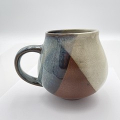 Pottery Company Face Mug Handmade Stoneware 4.5″ Sculpted Mustache Cup Novelty