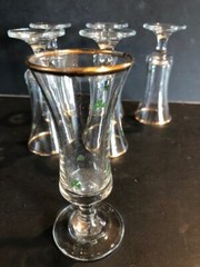 Vintage Celtic Glass Co Irish Sherry Cordial Shot Shamrock Set of 6