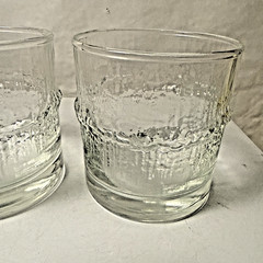Scandinavian Old Fashioned Glasses x2 similar to Iittala Niva textured ice vtg