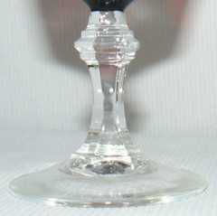 Set of 6 Wine Glasses W/ Glass Caddy Bowl Ruby Red Clear & Optic Stemmed