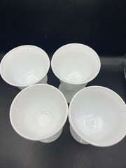 Vintage Colony Glass Milk Glass Harvest Grape Pattern Wine Goblets 5.5”