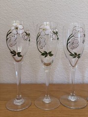 Perrier-Jouët Art Nouveau French Hand Painted Floral Champagne Flutes 6