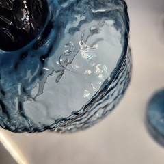 Set of 6 Vtg LENOX Impromptu Smoky Blue Crystal Glasses Sherbet Shrimp Cocktail