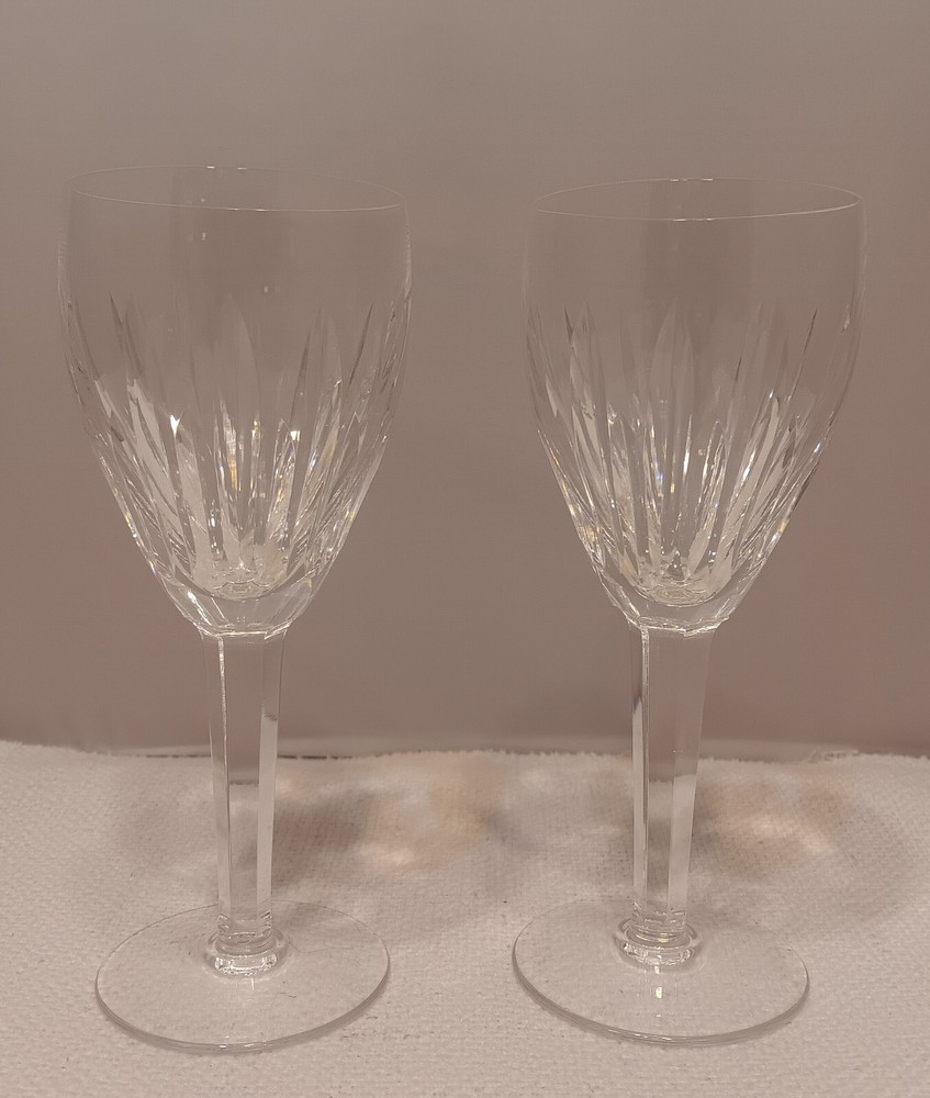 2 Waterford Crystal Carina 7″ claret wine goblets EX!