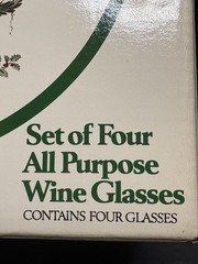 Vintage Spode Christmas Tree All Purpose Wine Glasses Set of 4 In Original Box