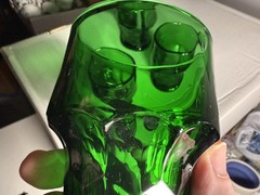 4 Anchor Hocking Georgian Emerald Green Flat Tumbler Honey Cone Pattern 4.25″ ht