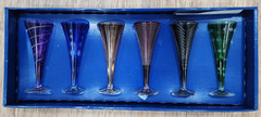 (6) Vintage Mikasa Crystal Cheers Mix Cordial Glasses NIB France 2 Oz Ast Colors
