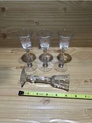 LIBBEY ROCK SHARPE CRYSTAL CUT LIQUOR WITH GORGEOUS JEWELED Shot glasses.