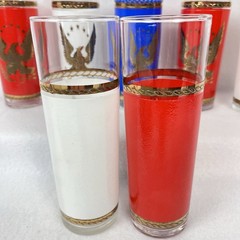Set of 7 Libbey Bicentennial American Eagle Tom Collins Barware Glasses
